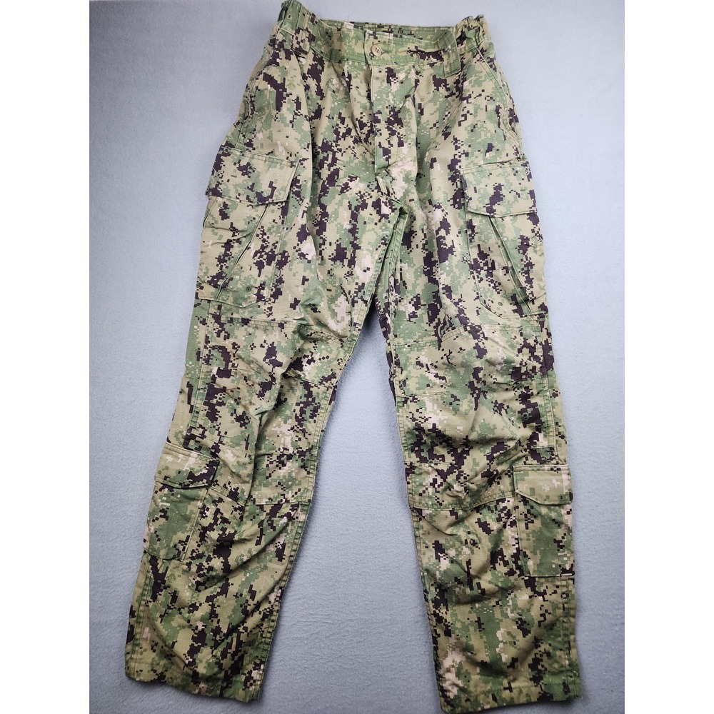US Navy NWU Type III Pants Mens 33 Short Green Camo Ripstop Uniform Cargo READ